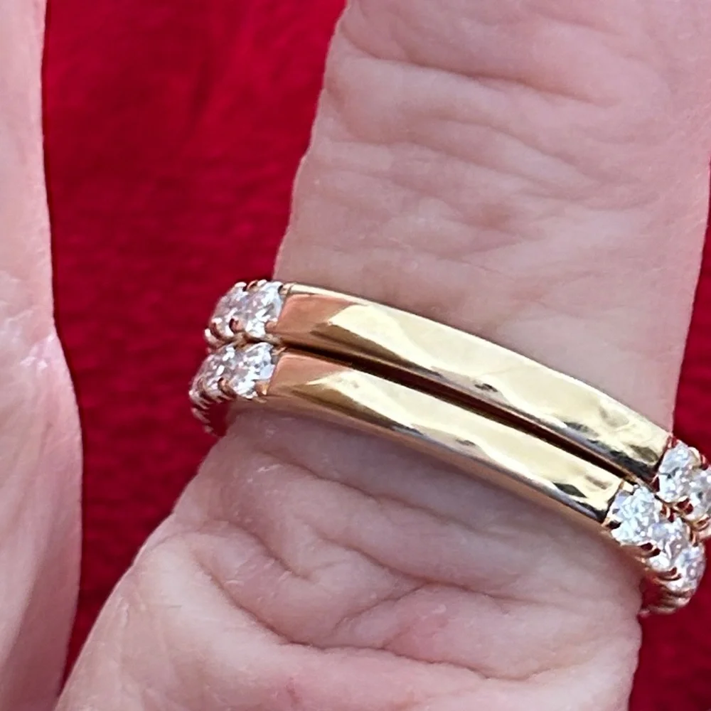 Luxury 7.0 CTW Moissanite Diamond gold wedding bridal Set size 9 - Picture 4 of 8